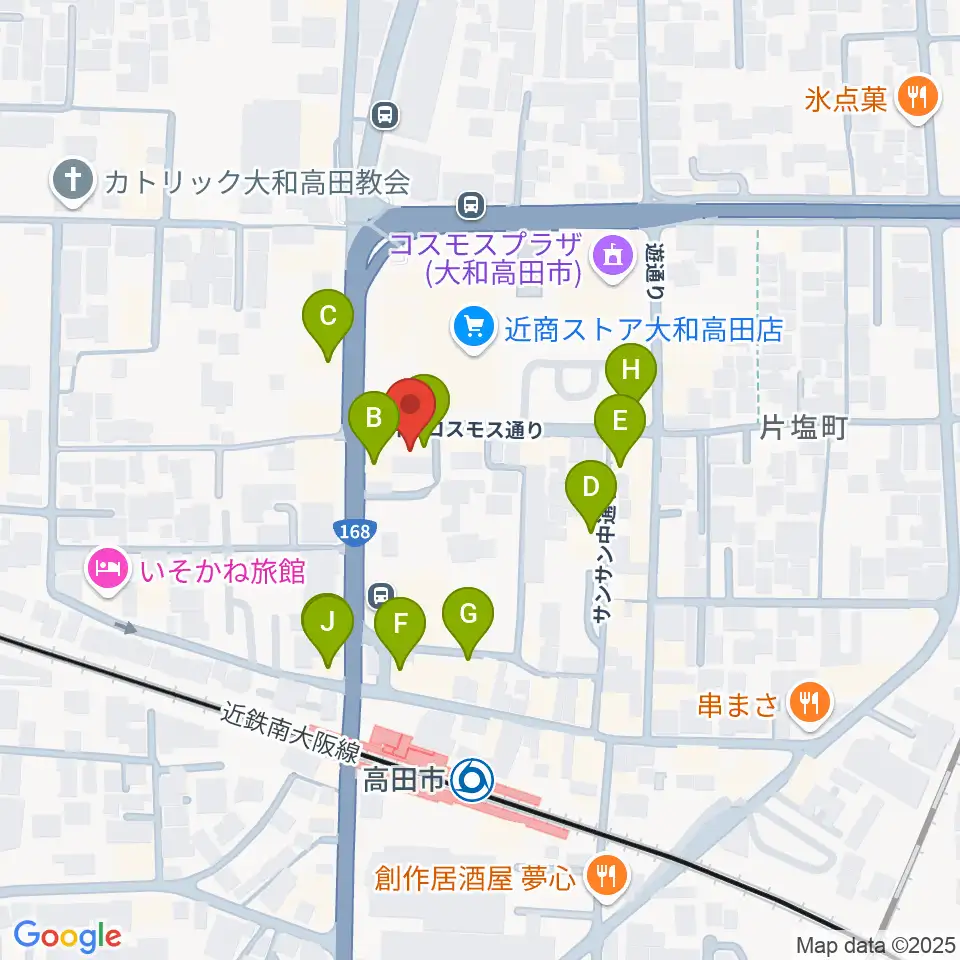 末吉楽器店周辺のファミレス・ファーストフード一覧地図