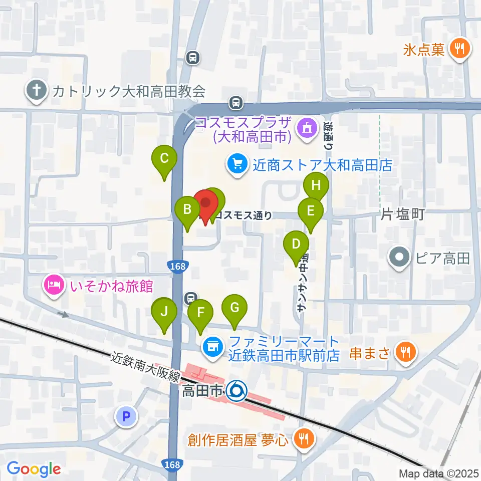 末吉楽器店周辺のファミレス・ファーストフード一覧地図