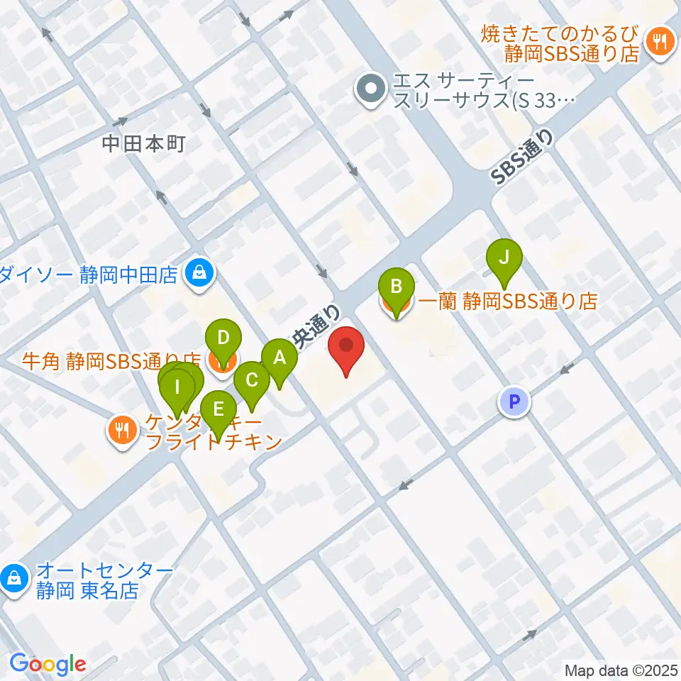 すみやグッディSBS通り店周辺のファミレス・ファーストフード一覧地図
