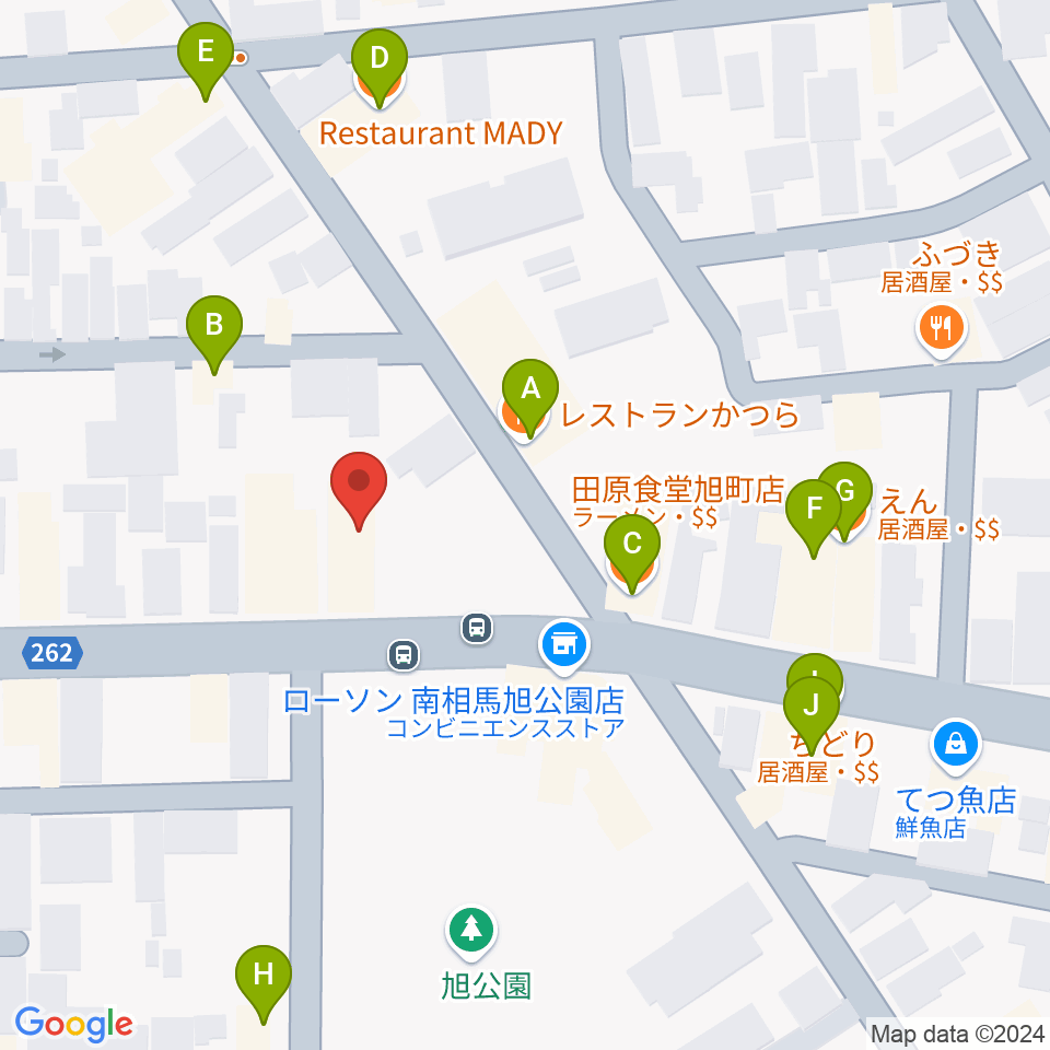 タカノ楽器周辺のファミレス・ファーストフード一覧地図