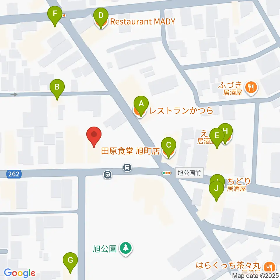 タカノ楽器周辺のファミレス・ファーストフード一覧地図