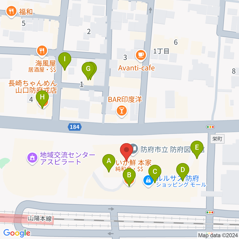 グランドミック タマシゲ楽器ルルサス店周辺のファミレス・ファーストフード一覧地図