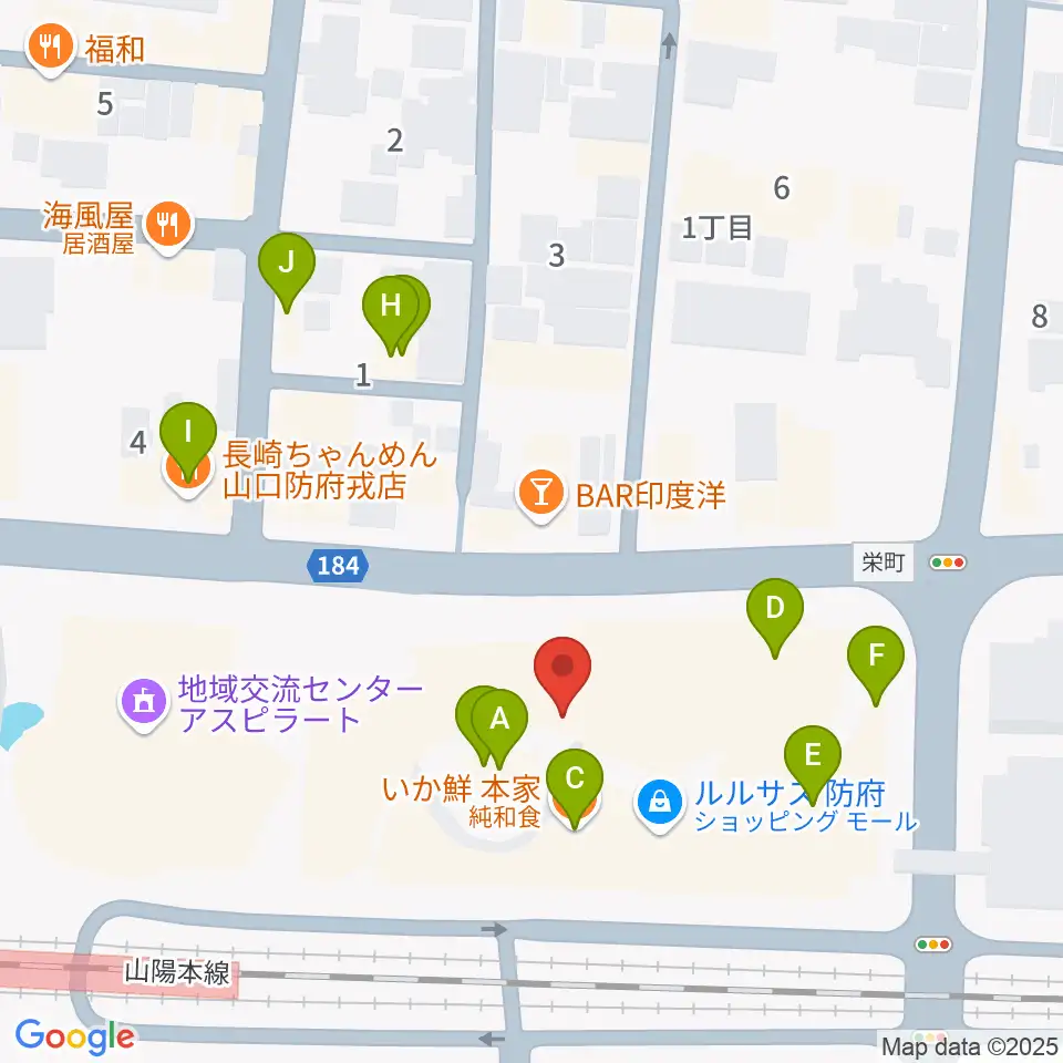 グランドミック タマシゲ楽器ルルサス店周辺のファミレス・ファーストフード一覧地図