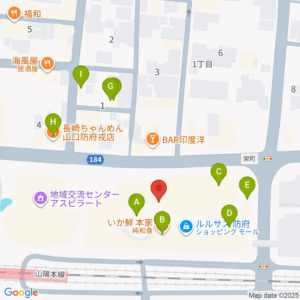 グランドミック タマシゲ楽器ルルサス店周辺のファミレス・ファーストフード一覧地図