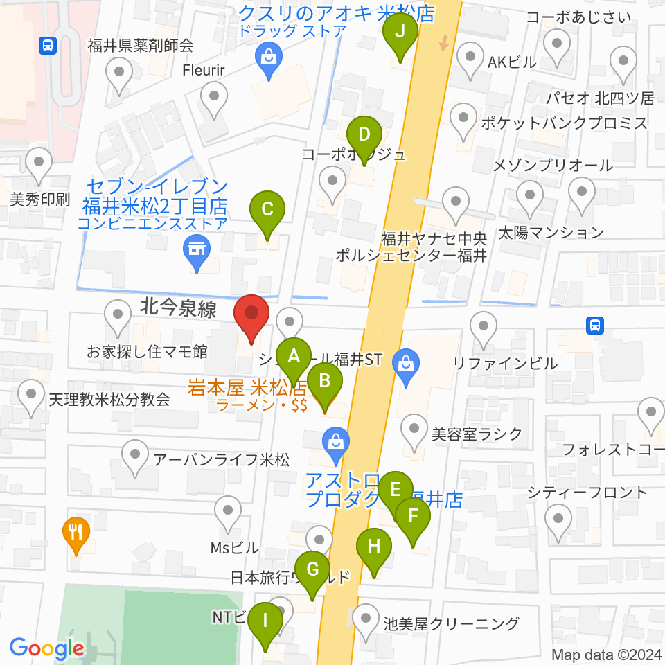 鳥山楽器周辺のファミレス・ファーストフード一覧地図