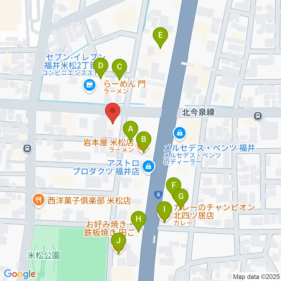 鳥山楽器周辺のファミレス・ファーストフード一覧地図