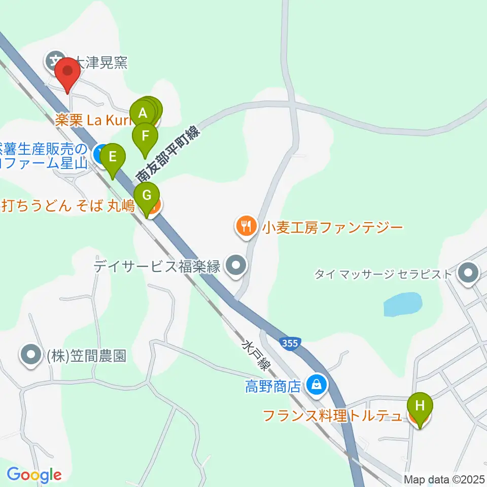 UTSU工房ペニーレーン周辺のファミレス・ファーストフード一覧地図