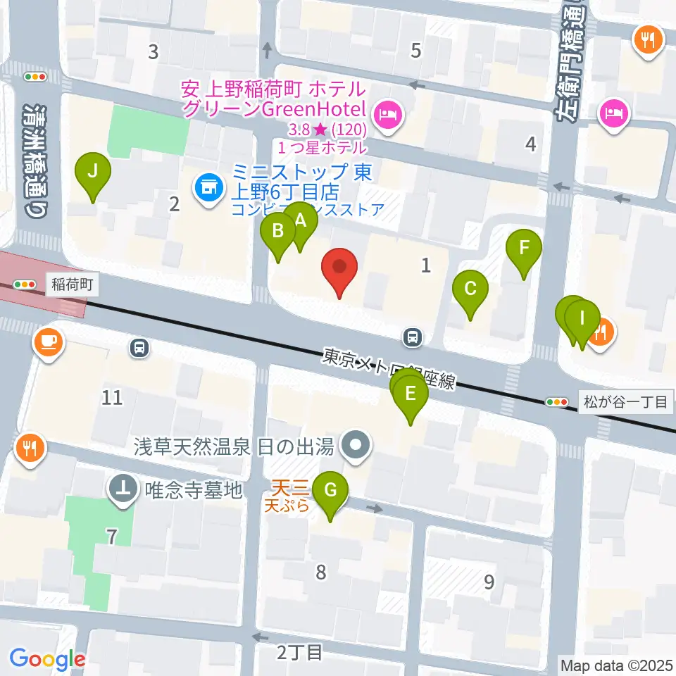 高級二胡専門店名師堂 東京店周辺のファミレス・ファーストフード一覧地図