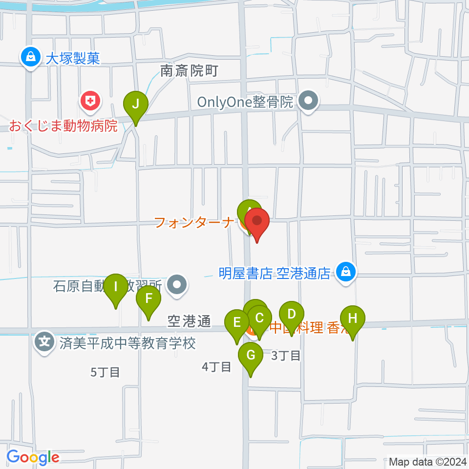 WEST MUSIC周辺のファミレス・ファーストフード一覧地図