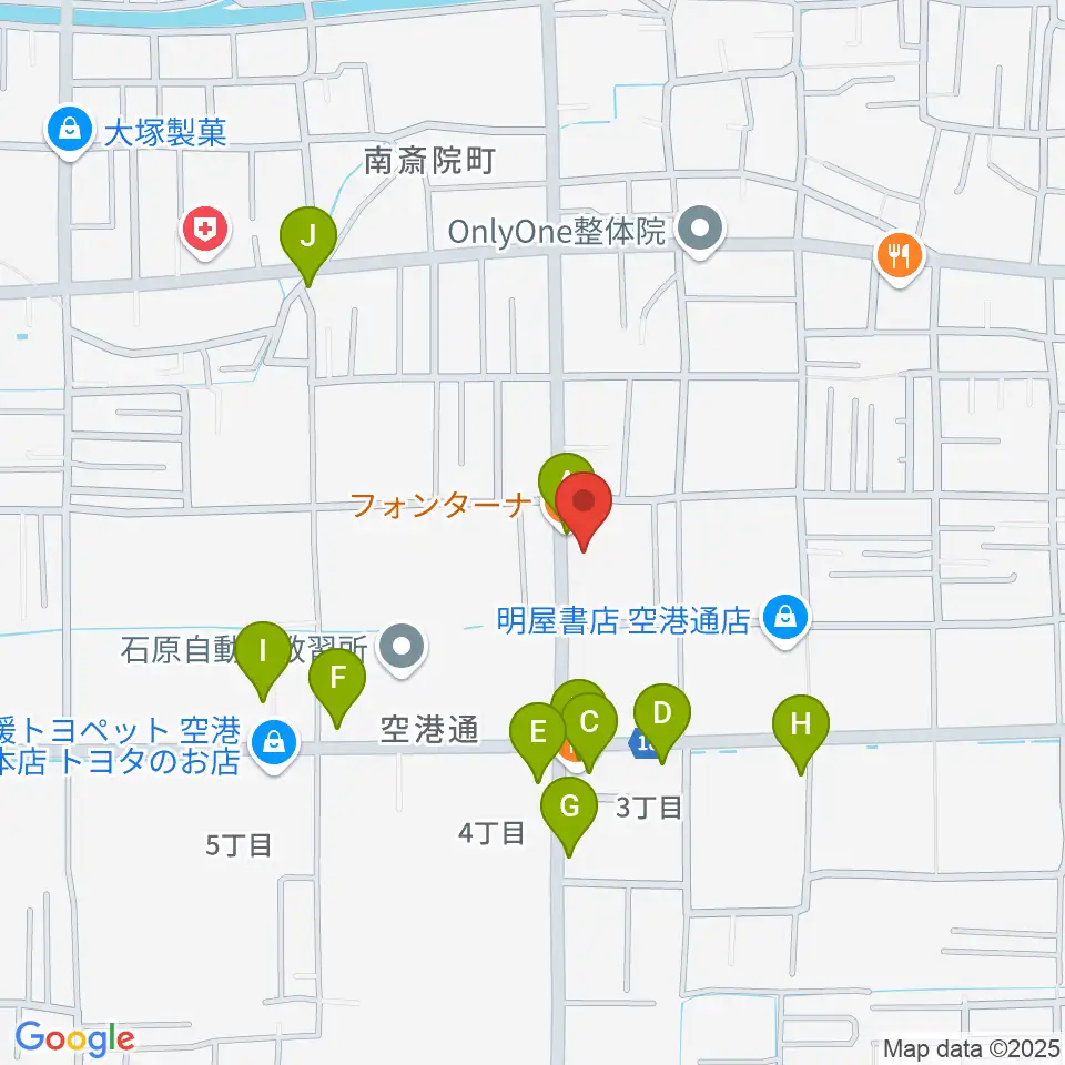 WEST MUSIC周辺のファミレス・ファーストフード一覧地図