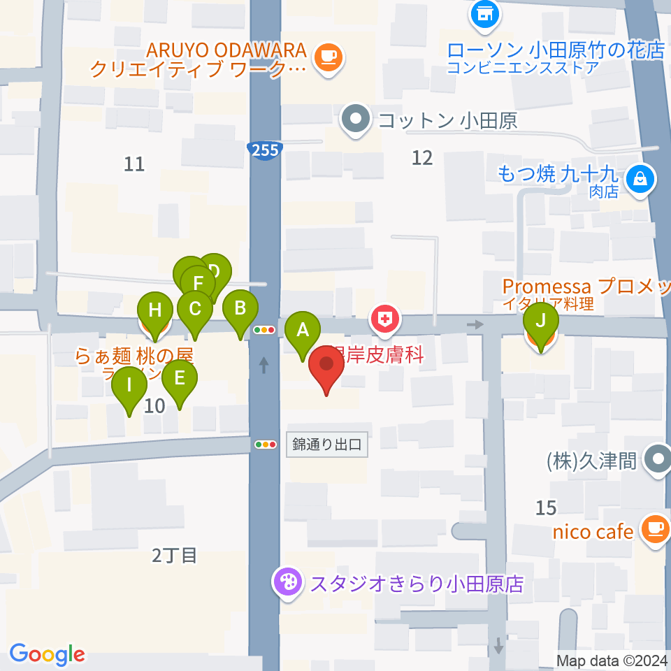 大村楽器店リベルテ大村周辺のファミレス・ファーストフード一覧地図