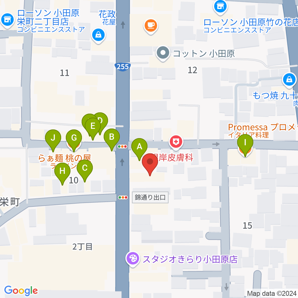 大村楽器店リベルテ大村周辺のファミレス・ファーストフード一覧地図