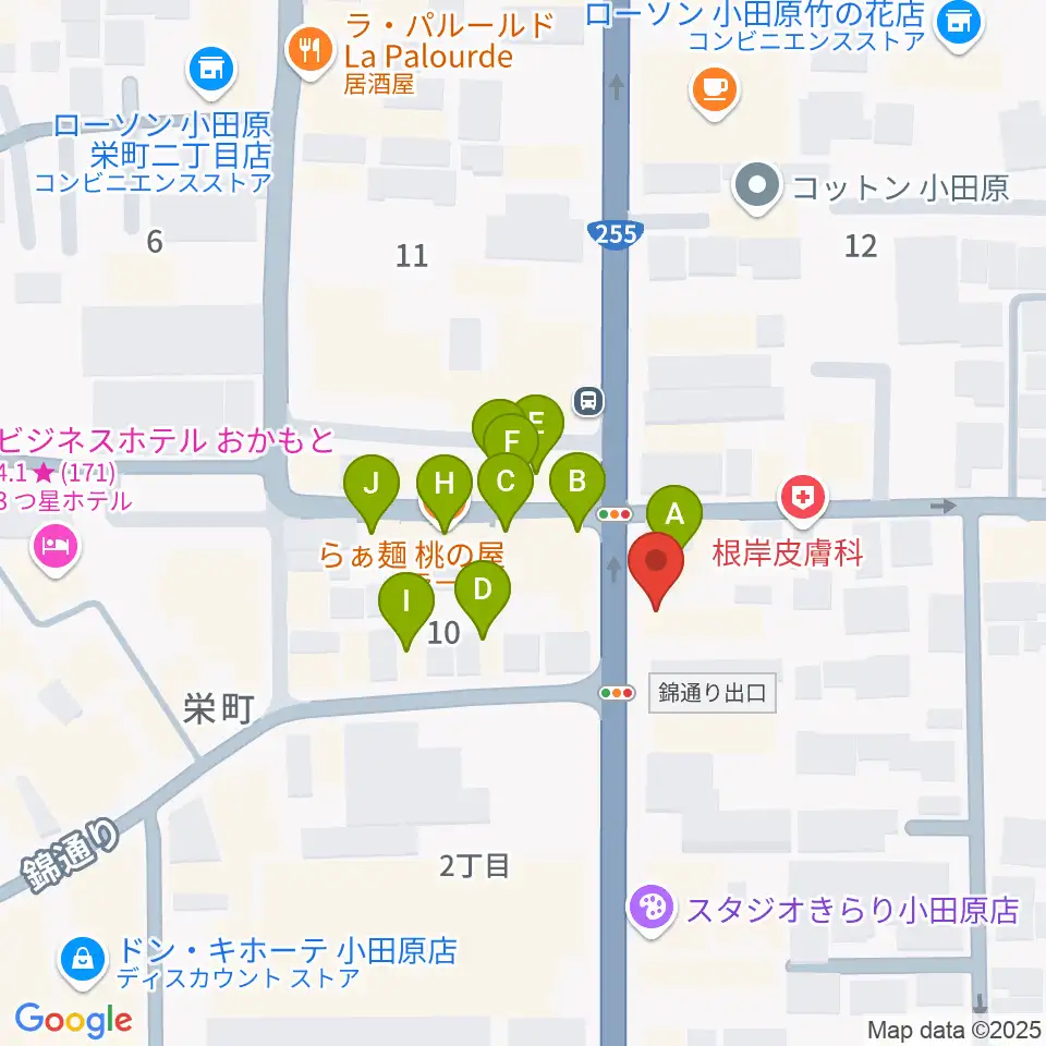 大村楽器店リベルテ大村周辺のファミレス・ファーストフード一覧地図