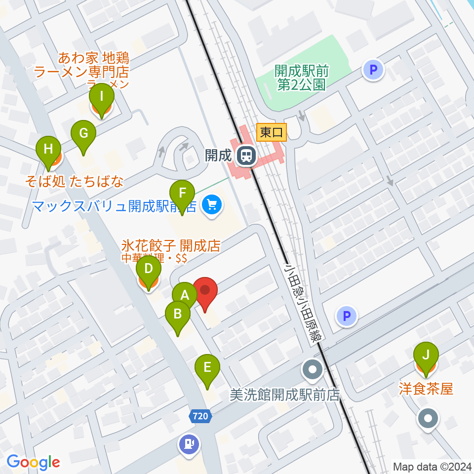 大村楽器店 足柄営業所周辺のファミレス・ファーストフード一覧地図