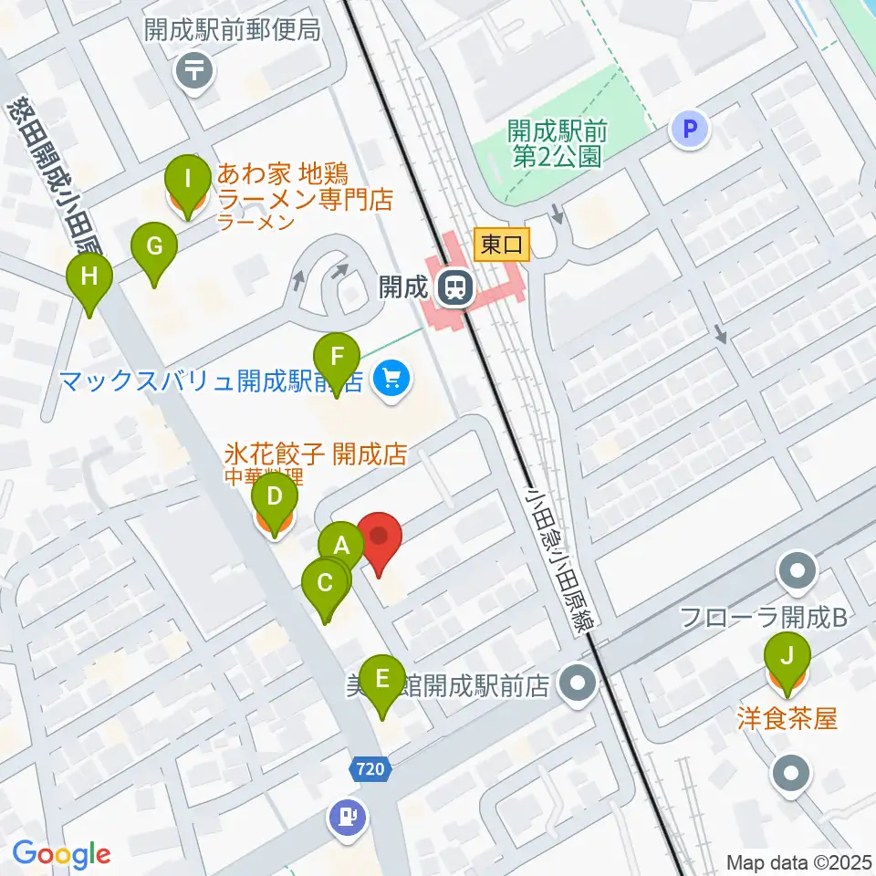 大村楽器店 足柄営業所周辺のファミレス・ファーストフード一覧地図