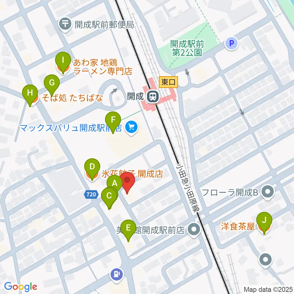 大村楽器店 足柄営業所周辺のファミレス・ファーストフード一覧地図