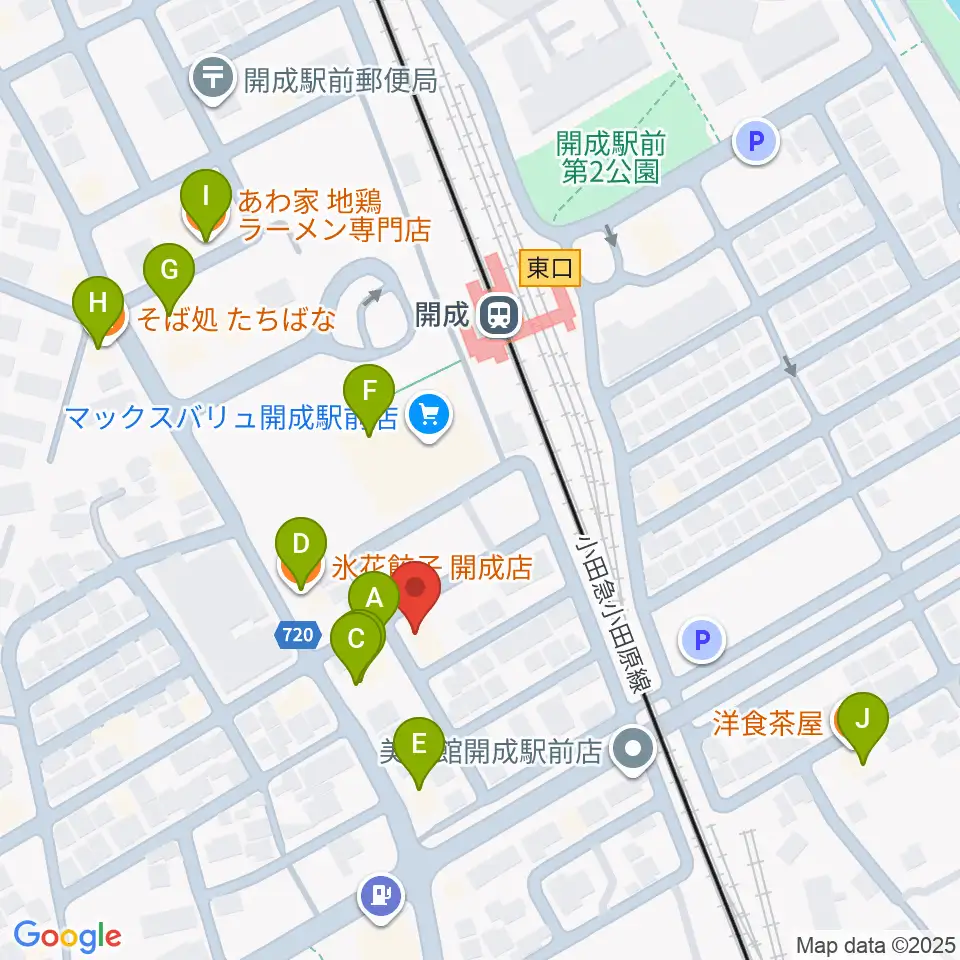 大村楽器店 足柄営業所周辺のファミレス・ファーストフード一覧地図