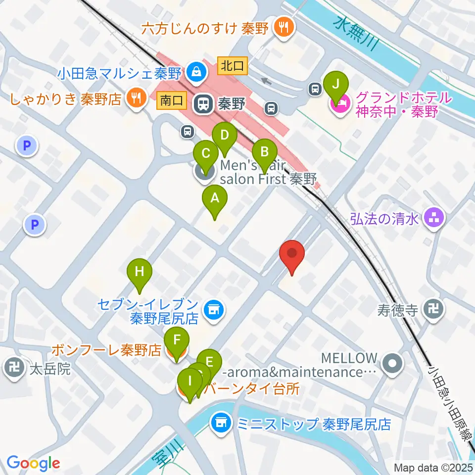 大村楽器店 秦野店周辺のファミレス・ファーストフード一覧地図
