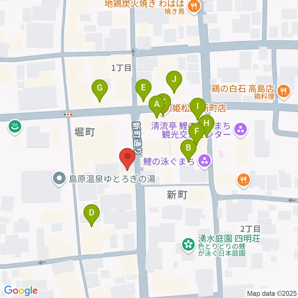 横浜屋周辺のファミレス・ファーストフード一覧地図
