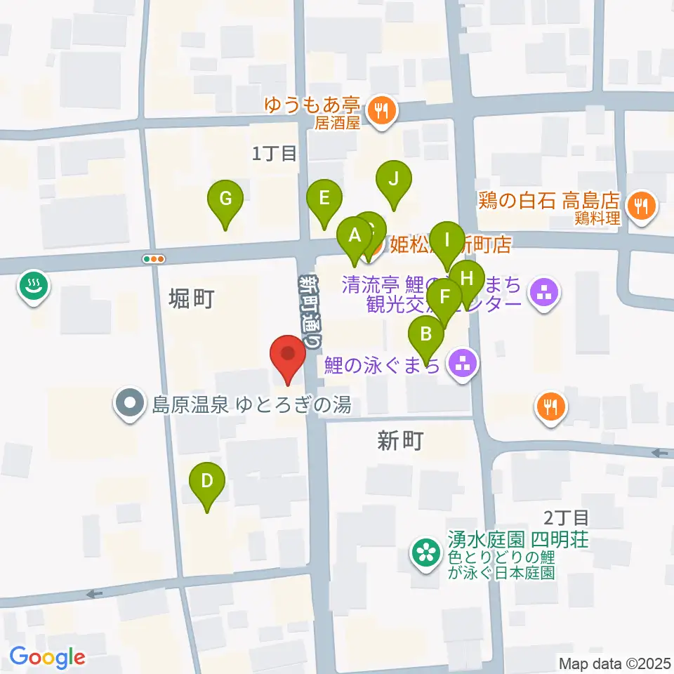 横浜屋周辺のファミレス・ファーストフード一覧地図