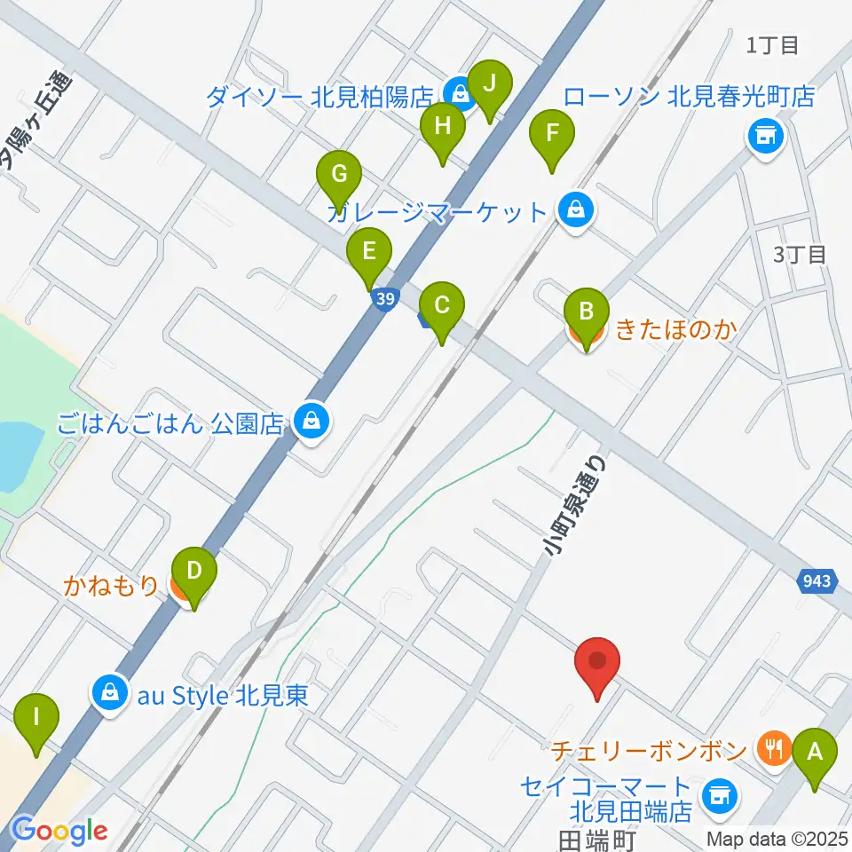 Yuary Guitars周辺のファミレス・ファーストフード一覧地図