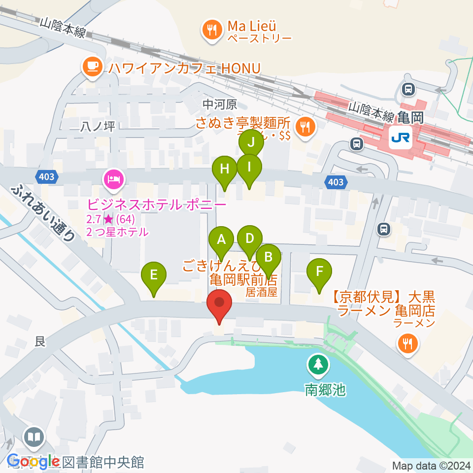 湯浅ピアノサービス周辺のファミレス・ファーストフード一覧地図