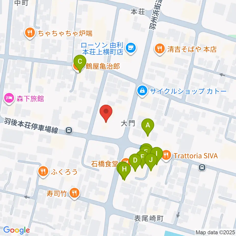 コンノ楽器周辺のファミレス・ファーストフード一覧地図