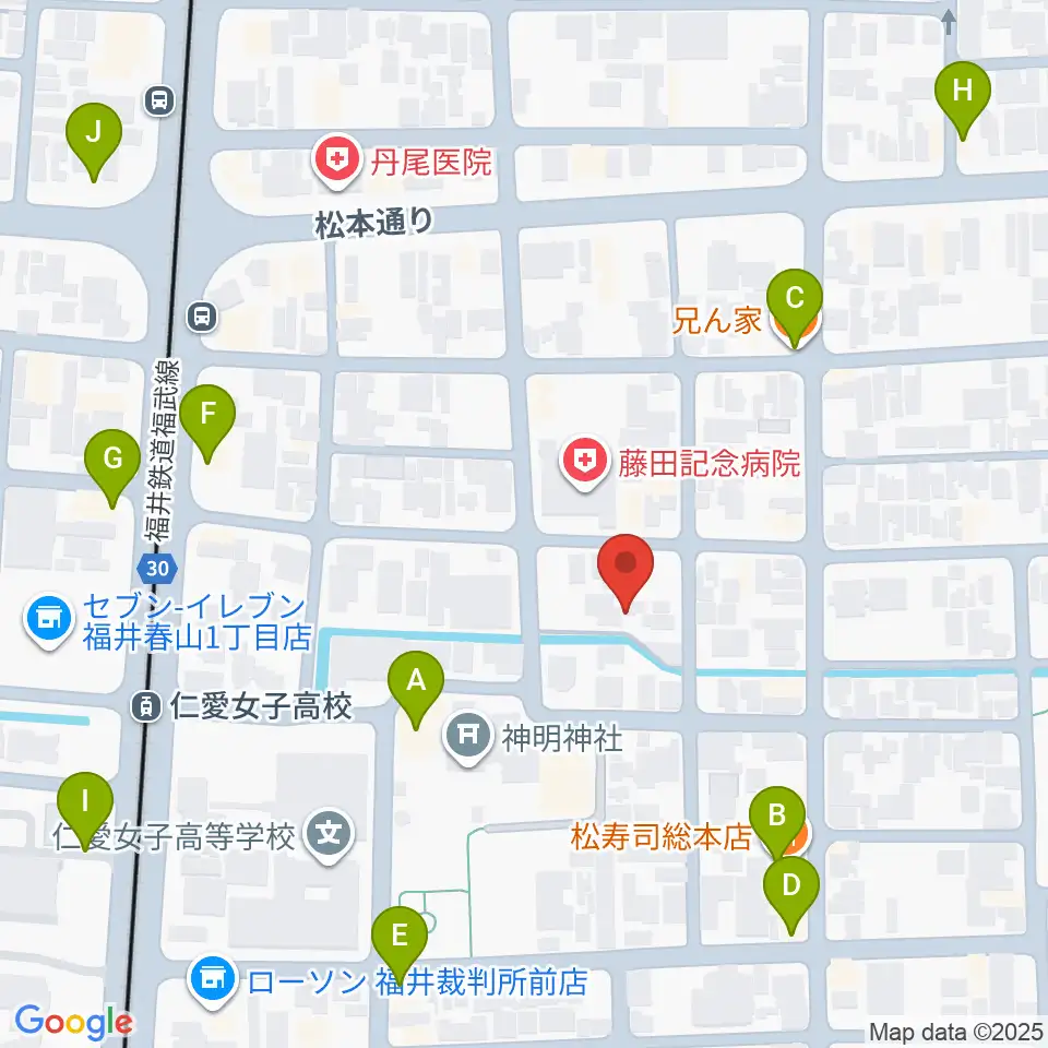 片山ピアノ調律所周辺のファミレス・ファーストフード一覧地図