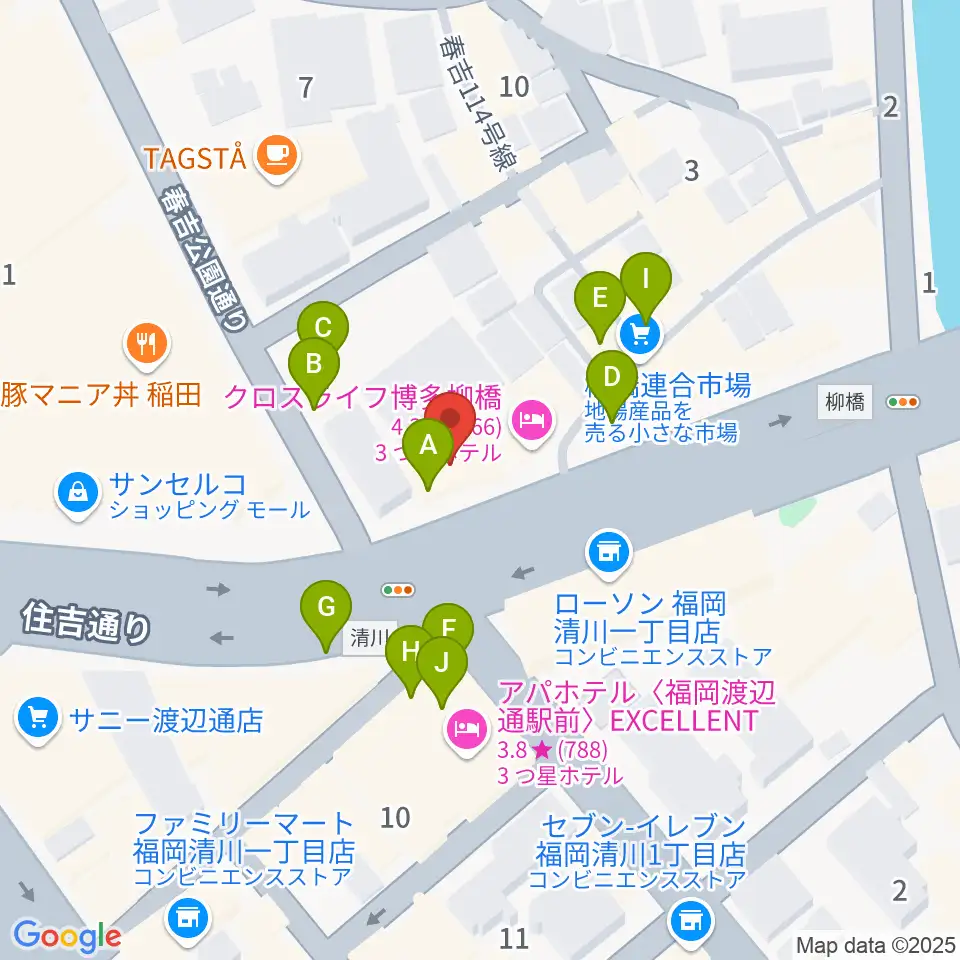 ファインギターズ周辺のファミレス・ファーストフード一覧地図