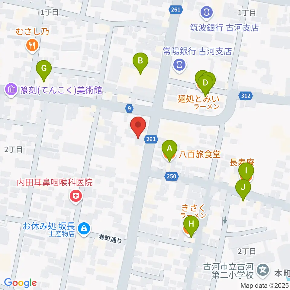 ギンゲツ楽器周辺のファミレス・ファーストフード一覧地図