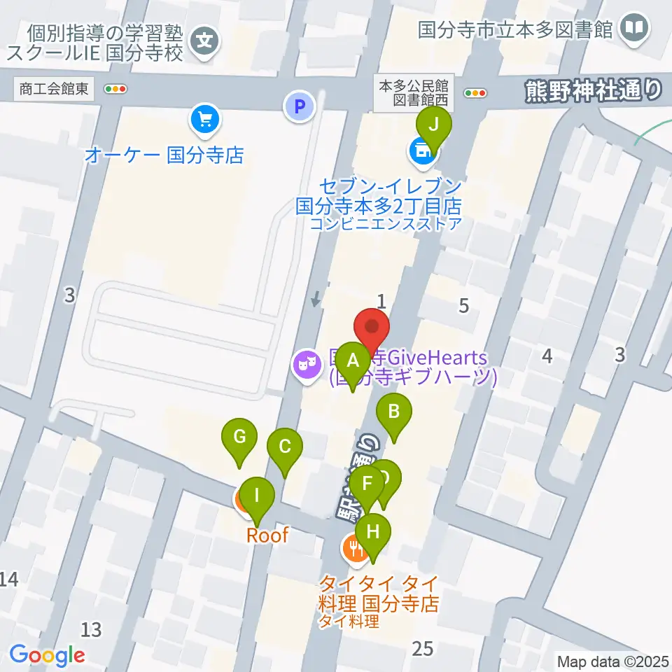 ファーストアヴェニュースタジオ周辺のファミレス・ファーストフード一覧地図