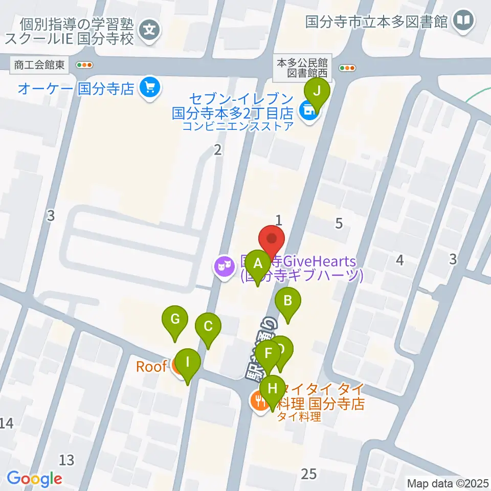 ファーストアヴェニュースタジオ周辺のファミレス・ファーストフード一覧地図
