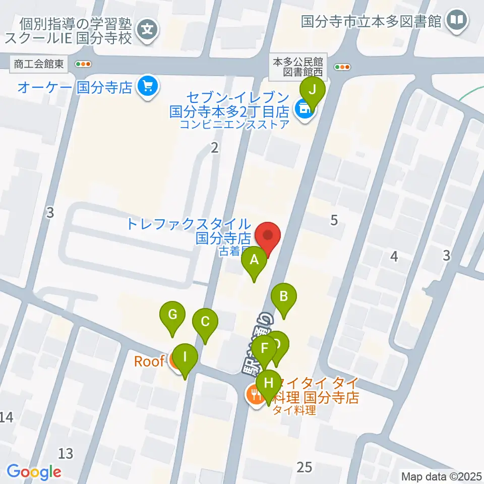 ファーストアヴェニュースタジオ周辺のファミレス・ファーストフード一覧地図
