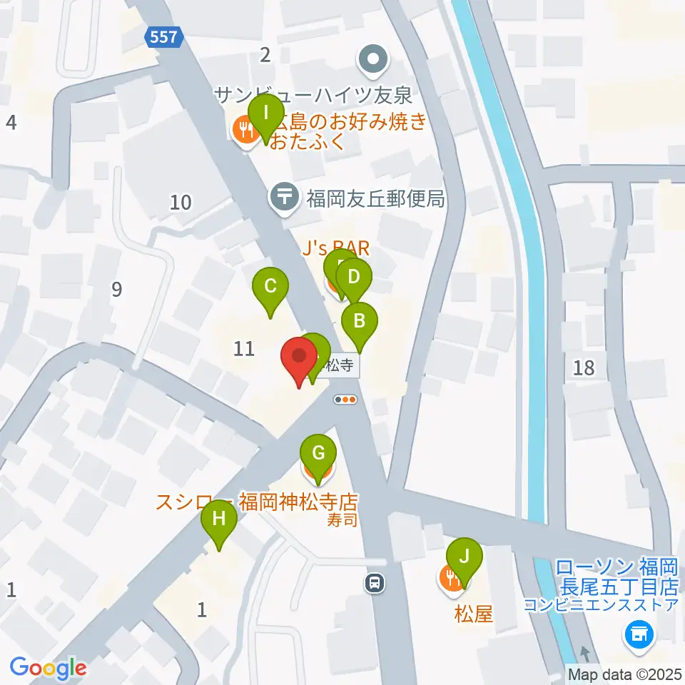 音楽教室トップ・シャイニング周辺のファミレス・ファーストフード一覧地図