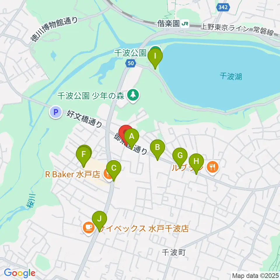 センバヤマスタジオ周辺のファミレス・ファーストフード一覧地図