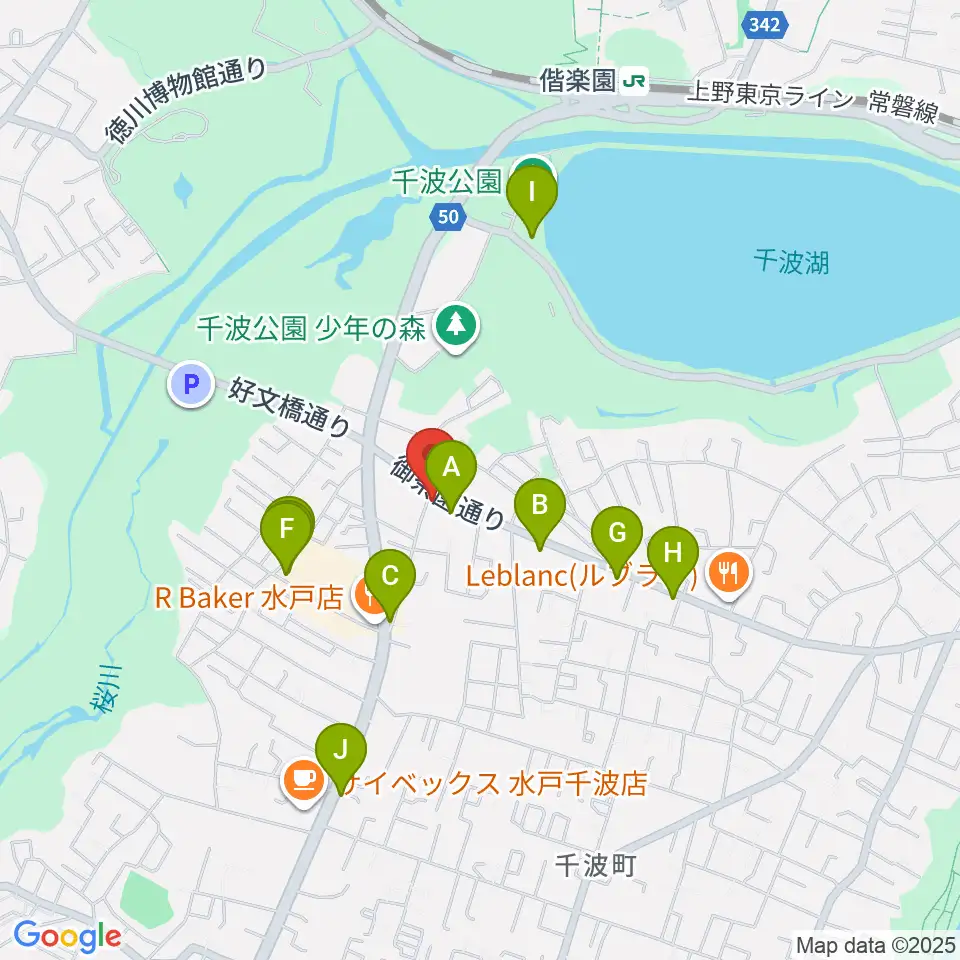 センバヤマスタジオ周辺のファミレス・ファーストフード一覧地図
