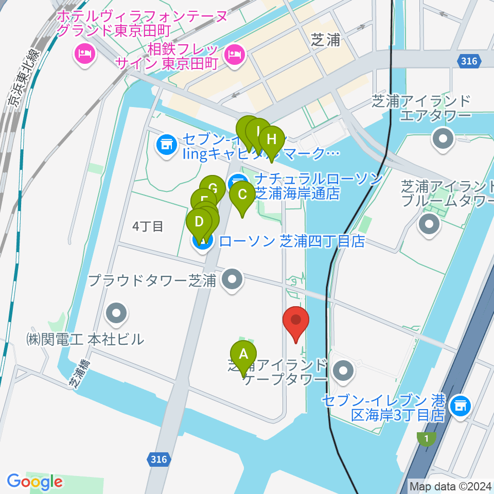 東京ジャズ音楽教室周辺のファミレス・ファーストフード一覧地図