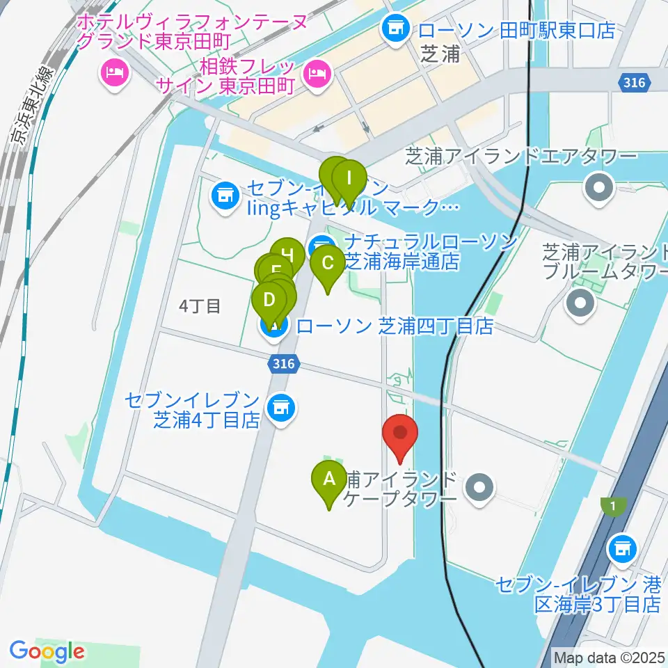 東京ジャズ音楽教室周辺のファミレス・ファーストフード一覧地図