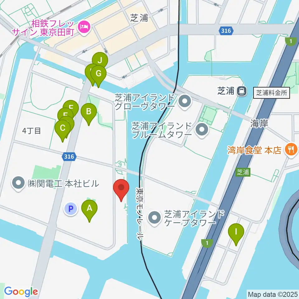 東京ジャズ音楽教室周辺のファミレス・ファーストフード一覧地図