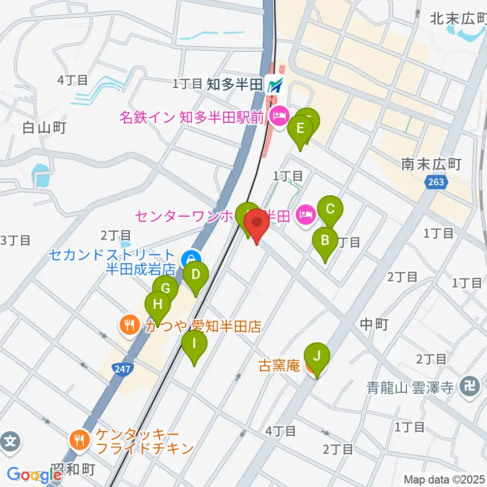 山本楽器周辺のファミレス・ファーストフード一覧地図