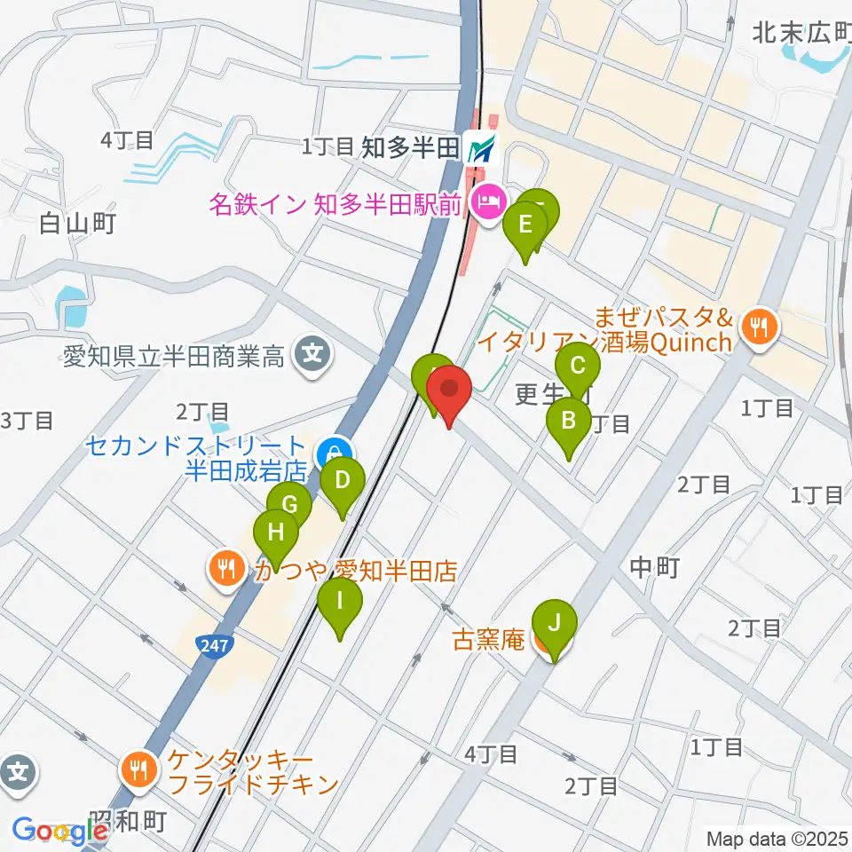 山本楽器周辺のファミレス・ファーストフード一覧地図