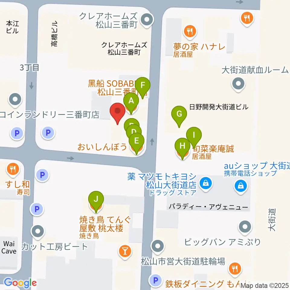 スタジオ OWL周辺のファミレス・ファーストフード一覧地図