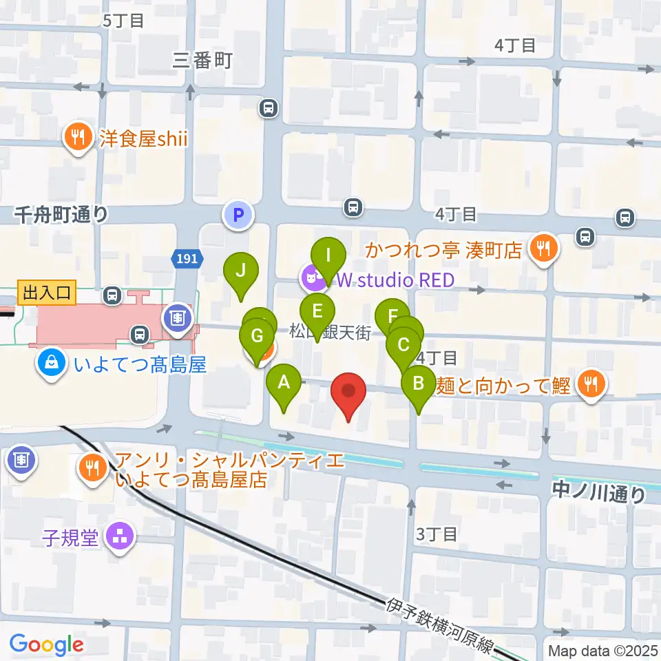 MUSICA周辺のファミレス・ファーストフード一覧地図