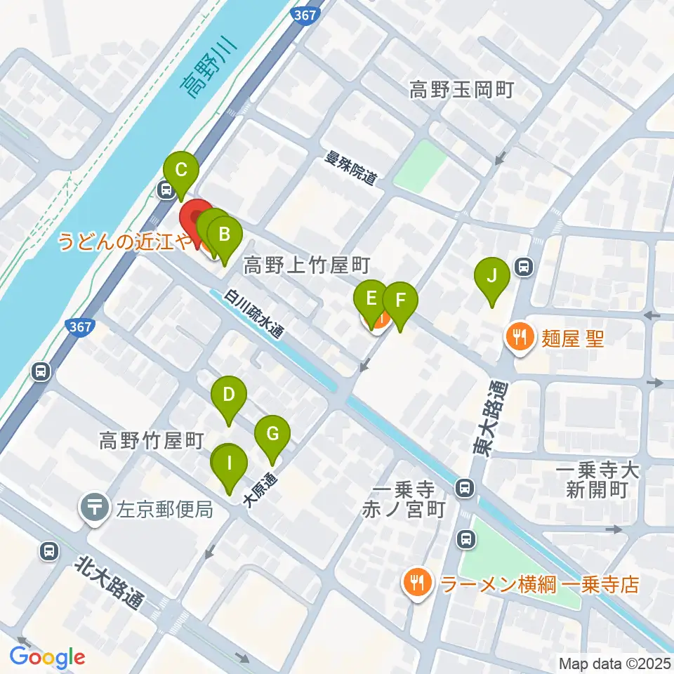 ギターランド フルアップ周辺のファミレス・ファーストフード一覧地図