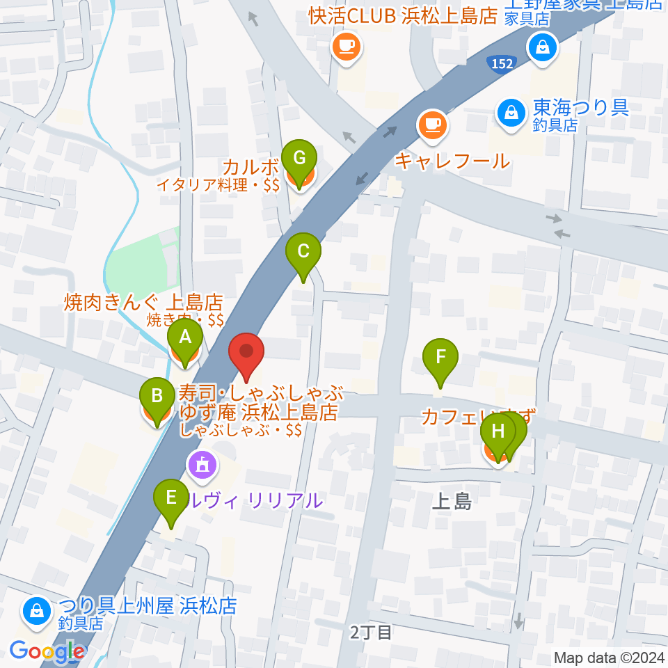 アオイ楽器店周辺のファミレス・ファーストフード一覧地図