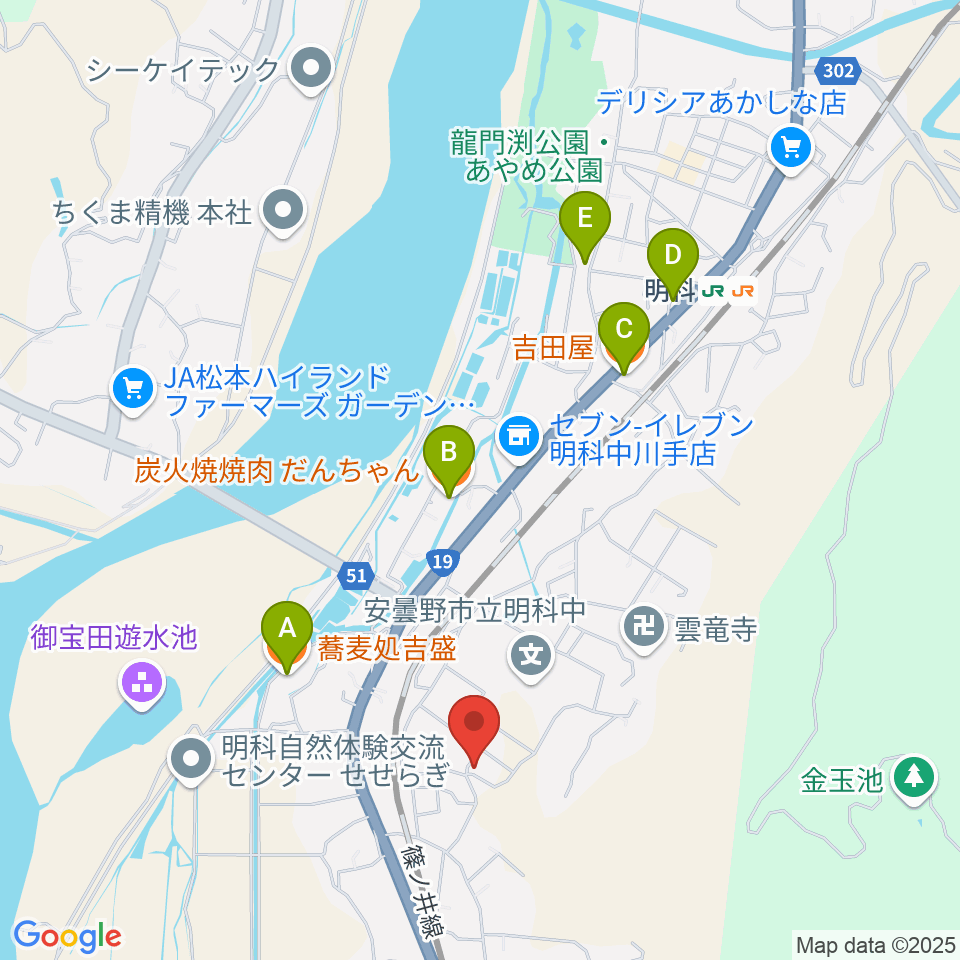 ミュージックストーン周辺のファミレス・ファーストフード一覧地図