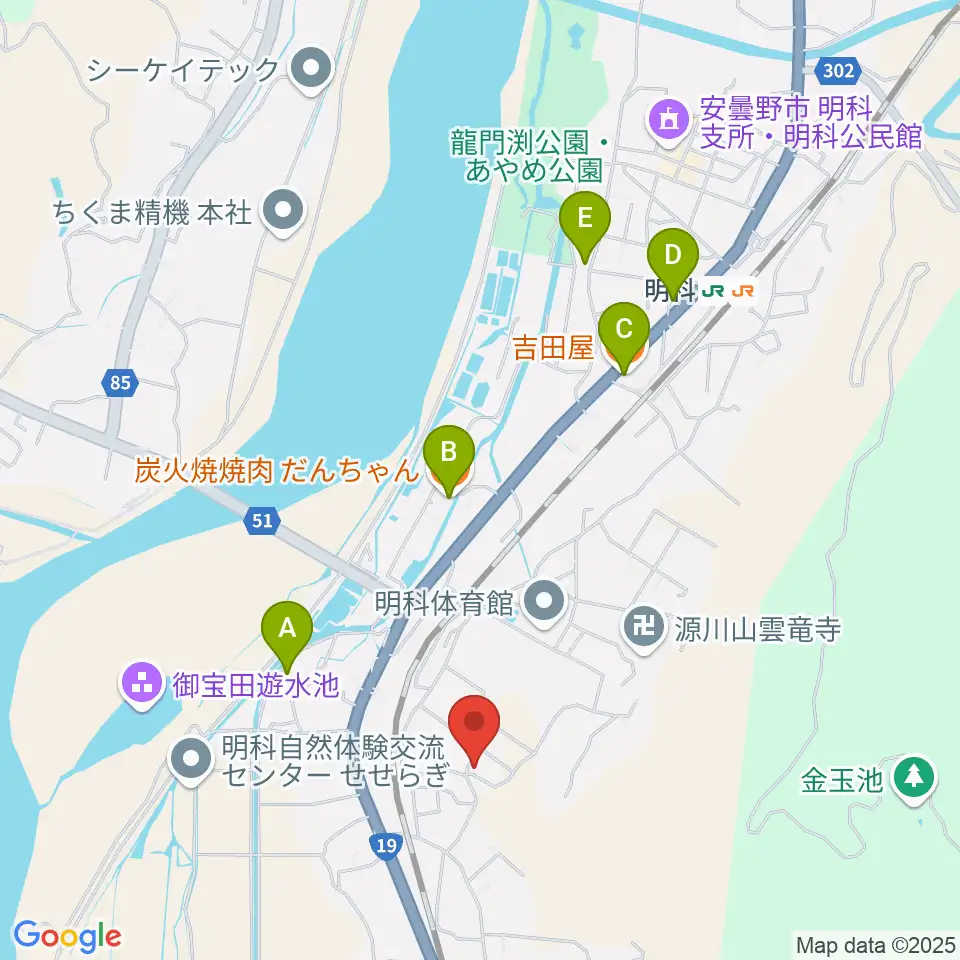 ミュージックストーン周辺のファミレス・ファーストフード一覧地図