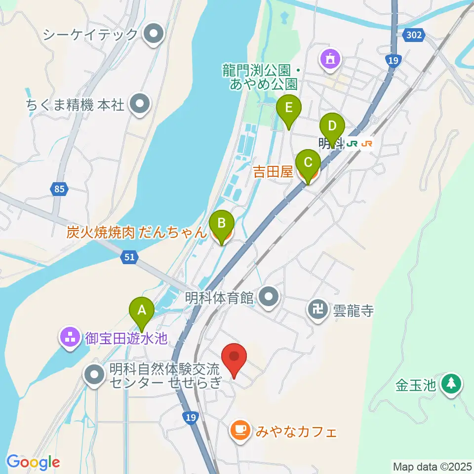 ミュージックストーン周辺のファミレス・ファーストフード一覧地図