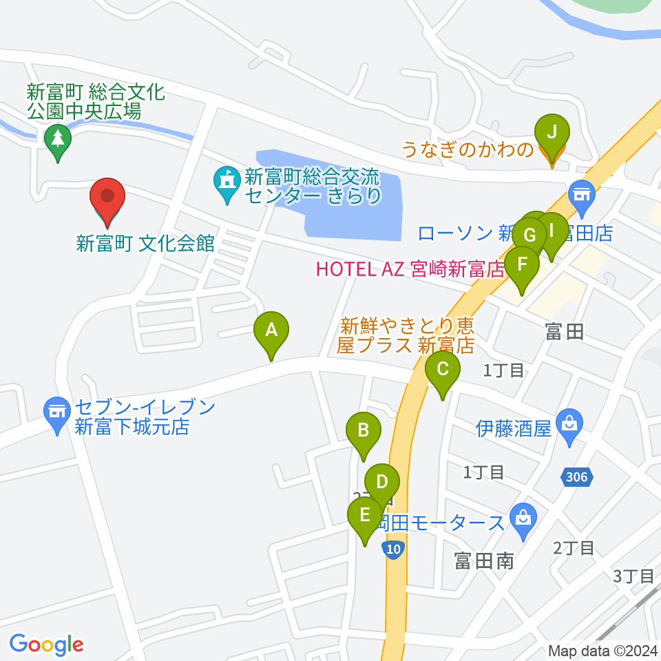 新富町文化会館周辺のファミレス・ファーストフード一覧地図