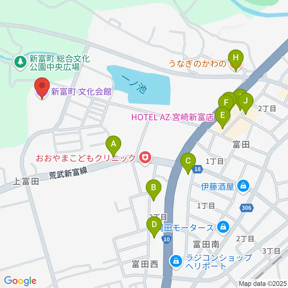 新富町文化会館周辺のファミレス・ファーストフード一覧地図